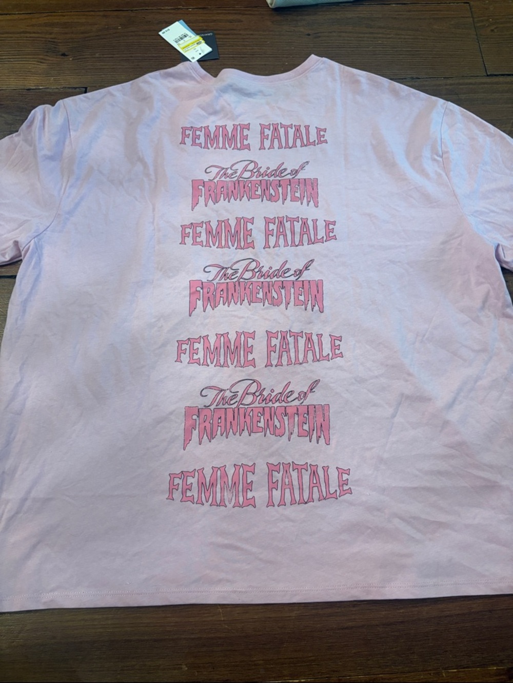 Grayson Threads Pink Bride of Frankenstein Graphic Tee with Green Frame - Picture 6 of 6